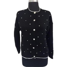 Zy Plus Siyah Taş Detaylı Hırka