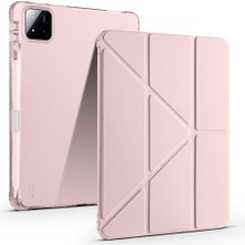 eymaks Pad 8 Kılıf Zore Tri Folding Kalem Bölmeli Standlı Kılıf - Rose Gold