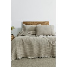 Şaheser Home Collection Norah Jakarlı Waffle Pike Takımı – %100 Pamuk, Çift Kişilik Doğal Dokulu Yatak Örtüsü