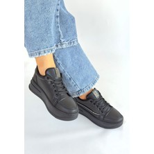 Alfaze Siyah Cilt Yüksek Taban Ortopedik Topuk Dikenine Karşı Özel Üretim Spor Ayakkabı Topuk Boyu 4 cm