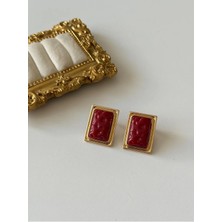 Çelik Dikdörtgen Liya Küpe