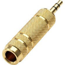 Pazarcan PM-29964 3.5 mm Stereo Erkek-1 Dişi 6.3 mm Metal Jack (6.3 Mm-3.5mm Çevirici)