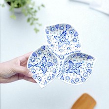 Sharp & Art Seramik Kahvaltılık, Sosluk, Çerezlik ve Sunum Tabağı, 3 Bölmeli Elişlemesi