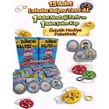 Emrah Gültekin 15 Adet Labubu Balyoz Taso + Nostalji Fırfır Oyuncak ve Şeker Kap Hediye Paketli