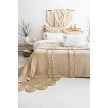 Şaheser Home Collection Brianna Çeyiz Seti, Zarif Dantel Detaylı, %100 Pamuk Jakarlı 6 Parça Nevresim, Pike ve Çarşaf Takımı