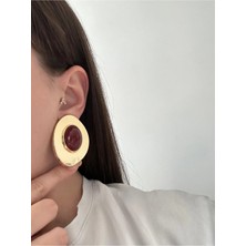 Çelik Salen Bordo Küpe