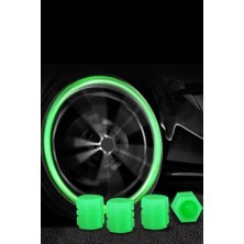 (4 Adet) Fosforlu LED Pilsiz Araba Motorsiklet Bisiklet Lastik Sibop Kapağı Özel Chna