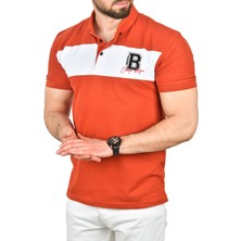 Rizzup Erkek Kiremit Slim Fit Nefes Alan Pamuklu Kumaş Dar Kesim Kıvrılmaz Yaka Polo Yaka Tişört 2503019