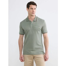 LC Waikiki Yeşil Polo Yaka Erkek Dokulu Tişört