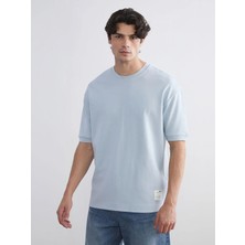 LC Waikiki Mavi Bisiklet Yaka Erkek Tişört