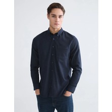 LC Waikiki Lacivert Regular Fit Armürlü Erkek Gömlek