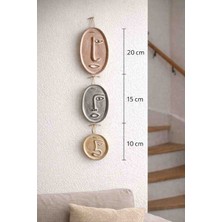 Momiko Modern Minimal Yüzler El Yapımı Beton Duvar Dekoru | Sade Seri – 3’lü Set 3