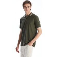 LC Waikiki Haki Polo Yaka Kısa Kollu Erkek Tişört