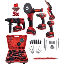 Branzeg Premium Beşli 5'li Şarjlı Matkap Seti Budamalı