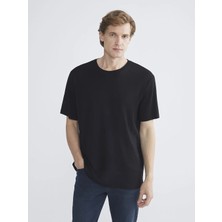 LC Waikiki Siyah Bisiklet Yaka Erkek Tişört