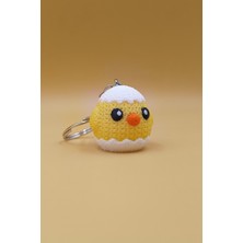 Rodopiva Örgü Desenli Yumurta Civciv Anahtarlık (Plastik)