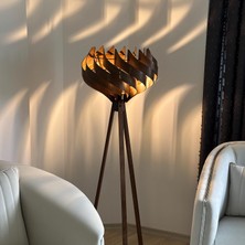 Ferisa Home Ahşap Tripod Lambader 150 cm Modern Dekoratif Ayaklı Salon Lambası E27 Duy Köşe Aydınlatma Iskandinav Minimalist Tasarım Okuma Lambaderi Yer Tipi Aydınlatma