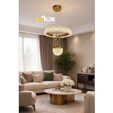 Lunox Perla Halka Kelebek Avize Gold LED Modern Sarkıt Salon Avizesi