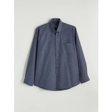 LC Waikiki Lacivert Regular Fit Gabardin Erkek Gömlek