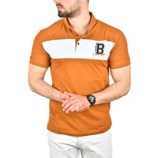 Rizzup Erkek Taba Slim Fit Nefes Alan Pamuklu Kumaş Dar Kesim Kıvrılmaz Yaka Polo Yaka Tişört 2503019