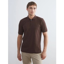 LC Waikiki Kahverengi Polo Yaka Erkek Tişört