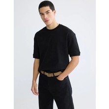 LC Waikiki Siyah Bisiklet Yaka Erkek Tişört