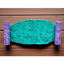 Atölye Dekupaj Model 057 - Polimer Kil Doku Oklavası / Seramik Çamuru Desen Rulosu