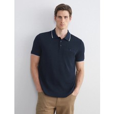 LC Waikiki Lacivert Polo Yaka Kısa Kollu Penye Erkek Tişört