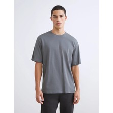 LC Waikiki Gri Bisiklet Yaka Erkek Tişört