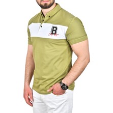 Rizzup Erkek Yeşil Slim Fit Nefes Alan Pamuklu Kumaş Dar Kesim Kıvrılmaz Yaka Polo Yaka Tişört 2503019