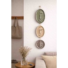 Momiko Modern Minimal Yüzler El Yapımı Beton Duvar Dekoru | Sade Seri – 3’lü Set 2