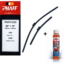 Phaff Ford Fiesta (2009-2012) Ön Silecekleri (650MM + 380MM) ve Börfh 32 ML Konsantre Cam Suyu