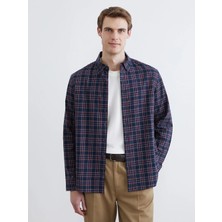 LC Waikiki Lacivert Regular Fit Uzun Kollu Ekose Erkek Oduncu Gömlek