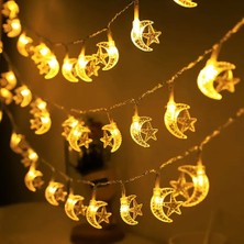 Store Mania Ieg™ Gün Işığı - Ay-Yıldız 3mt Pilli 2 Fonksiyonlu Peri LED - Dekor Lamba ()