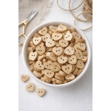 İğne İzi 16 mm 50’li Ahşap Kalp Düğme – Dıy, Amigurumi ve Bebek Ürünleri Için