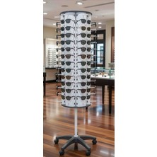 Upeka 133 Adet'li Demonte 360 Dönebilen Tekerlekli 3 Aynalı Metal Gövde Gözlük Standı 1.75X40CM