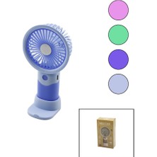 Store Mania Ieg™ USB Şarjlı Mini El Fanı Çap:8.4 - Y:16CM Sabit Başlık 3-Kademe Hızt Elefonluklu Masaüs