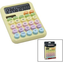 Store Mania Ieg™ Pilli - Güneş Enerjili Daktilo Tuş Model=renkli 12 Haneli Hesap Makinesi 16X12X2C