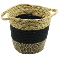 Store Mania Ieg™ 2ın1=ip Örgülü - Hasırçift Kulplu Sepet - Organizer Ç-TABAN:17CM--AĞIZ:24CM - Y: 22C