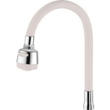 Store Mania Ieg™ Renkli Silikonlu Oynar Başlıklı 2 Fonksiyonlu Spiral Musluk Başlığı - Beyaz ()