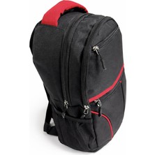 Nobrand Sırt Spor Seyahat Okul Kamp Siyah-Kırmızı Çanta