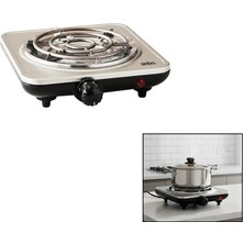 Store Mania Ieg™ Gümüş Tek Gözlü Elektrikli Ocak 1000W 5 Farklı Ayarlanabilir Isı Kontorl Kaymaz Ayak