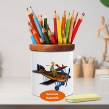 Asilmeydan Uçakta Küçük Prens Ahşap Seramik Kalemlik - 36546815230