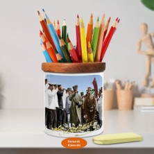 Asilmeydan Kalpaklı Gazi Mustafa Kemal Atatürk Ahşap Seramik Kalemlik -109wj9