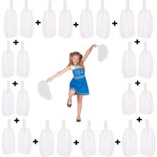 Store Mania Ieg™ 12 Çift ( 24 Adet ) Beyaz Renk 23 Nisan 19 Mayıs 29 Ekim Okul Gösteri Ponponları ()