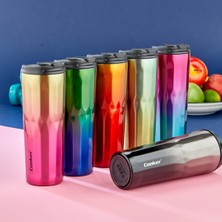 Store Mania Ieg™ 500ML Diamond Termos Bardak Renkli Paslanmaz Çelik - Kaydırmaz Tpr Taban - Sızdırmaz Kapa