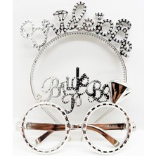 Store Mania Ieg™ Bride To Be Yazılı Taç ve Bride To Be Yazılı Gözlük Seti Gümüş Renk