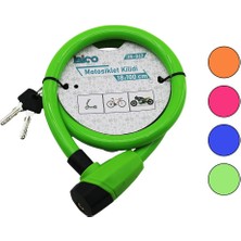 Store Mania Ieg™ Anahtarlı Kalın Motor - Bisiklet Kilit Çelik Tel Renkli Kılıf 18MMX100CM ()