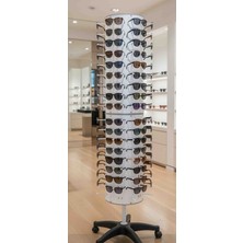 Upeka 120 Adet'li Demonte 360 Dönebilen Tekerlekli 2 Ayna Poliproplan Gövde Gözlük Standı 1.75X35CM