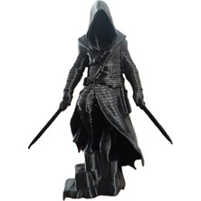 3D Baskı Savaşçı Figürü | Siyah Pla | Iki Bıçaklı Assassin Tarzı Mini Heykel (8 Cm)